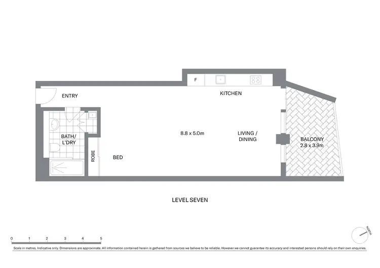 Floorplan of Homely studio listing, 1A Lawson Square, Redfern NSW 2016