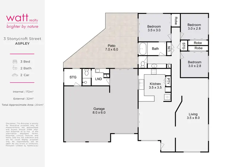 Floorplan of Homely house listing, 3 Stonycroft Street, Aspley QLD 4034