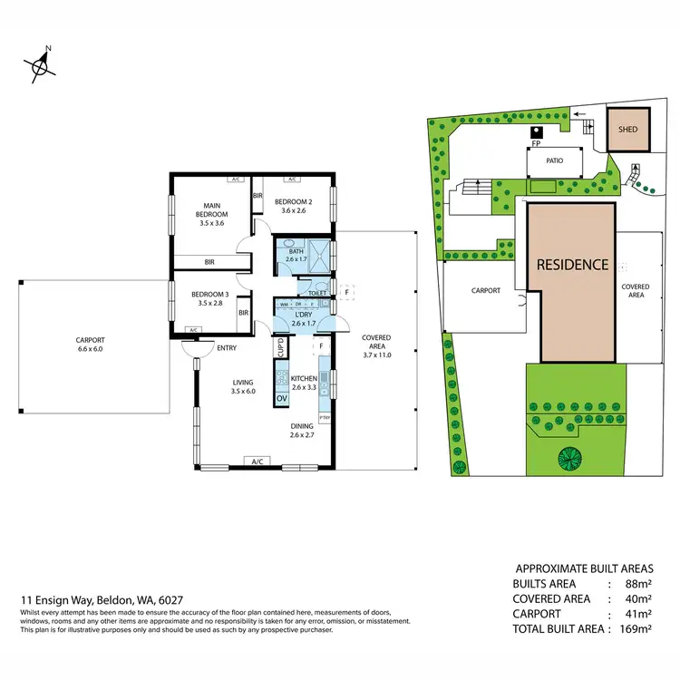 Floorplan of Homely house listing, 11 Ensign Way, Beldon WA 6027