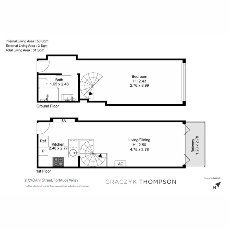 Floorplan of Homely apartment listing, 21/758 Ann Street, Fortitude Valley QLD 4006