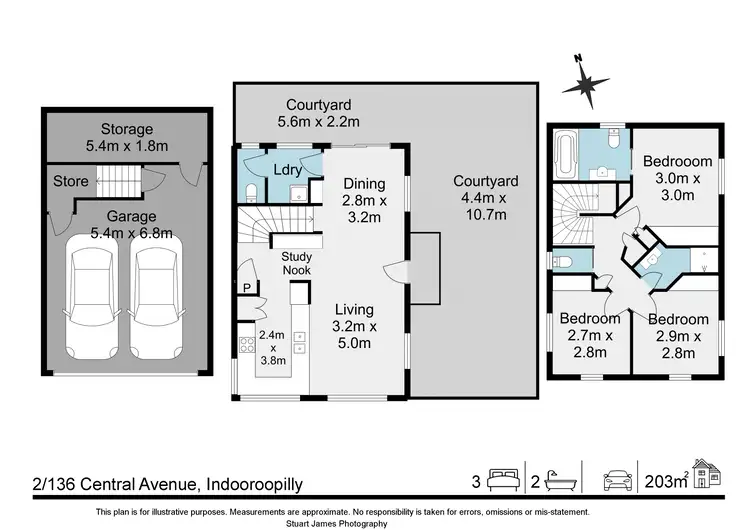 Floorplan of Homely townhouse listing, 2/136 Central Avenue, Indooroopilly QLD 4068