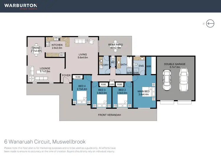 Floorplan of Homely house listing, 6 Wanaruah Circuit, Muswellbrook NSW 2333
