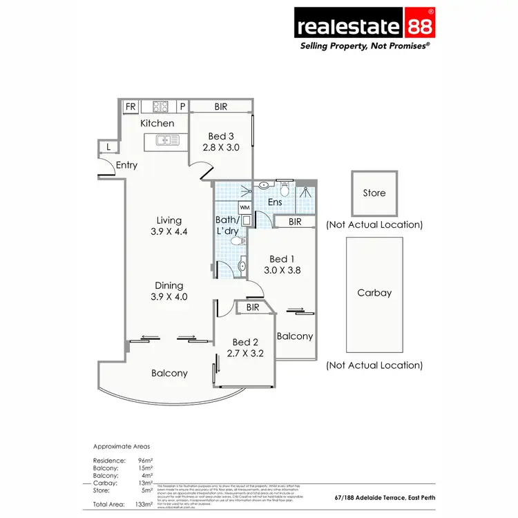 Floorplan of Homely apartment listing, 67/188 Adelaide Terrace, East Perth WA 6004
