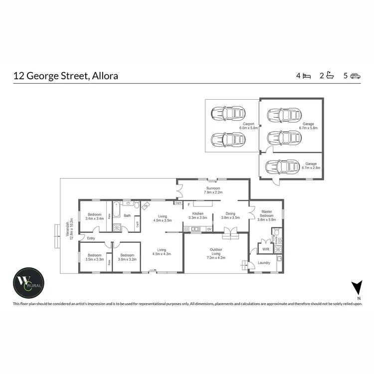 Floorplan of Homely house listing, 12 George Street, Allora QLD 4362