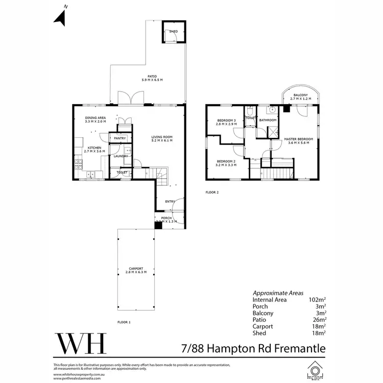 Floorplan of Homely unit listing, 7/88 Hampton Road, Fremantle WA 6160