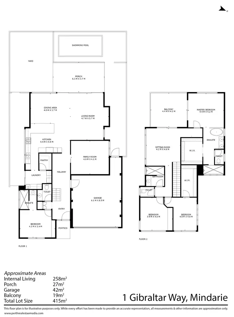 Floorplan of Homely house listing, 1 Gibraltar Way, Mindarie WA 6030