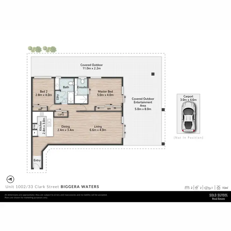 Floorplan of Homely unit listing, 1002/33 Clark Street, Biggera Waters QLD 4216