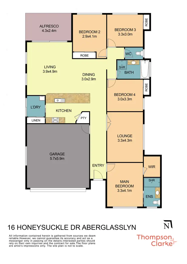 Floorplan of Homely house listing, 16 Honeysuckle Drive, Aberglasslyn NSW 2320