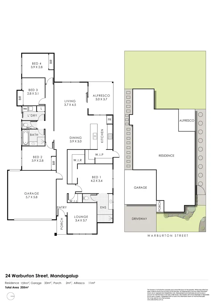 Floorplan of Homely house listing, 24 Warburton Street, Mandogalup WA 6167