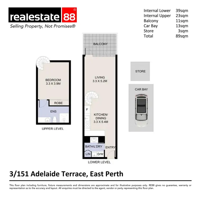 Floorplan of Homely apartment listing, 3/149-151 Adelaide Terrace, East Perth WA 6004