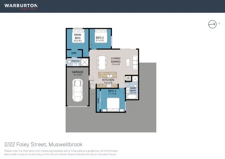 Floorplan of Homely unit listing, 2/22 Foley Street, Muswellbrook NSW 2333