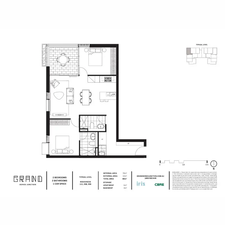 Floorplan of Homely apartment listing, 306/73 Ebley Street, Bondi Junction NSW 2022