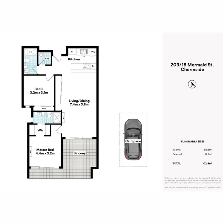 Floorplan of Homely unit listing, 203/18 Mermaid Street, Chermside QLD 4032