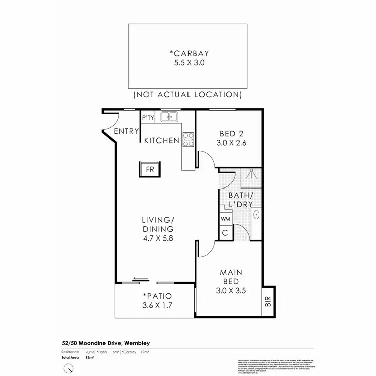 Floorplan of Homely apartment listing, 52/50 Moondine Drive, Wembley WA 6014