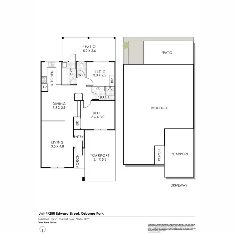 Floorplan of Homely villa listing, 4/200 Edward Street, Osborne Park WA 6017