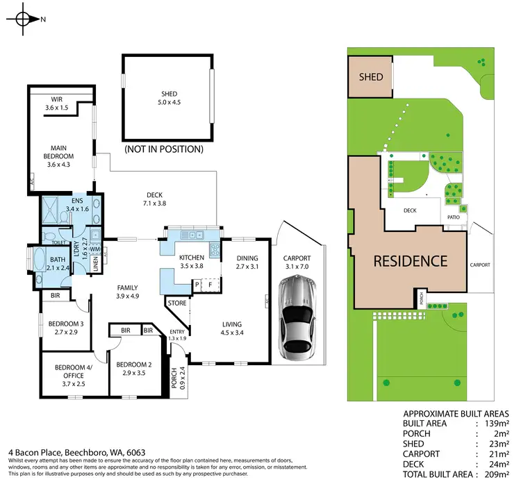Floorplan of Homely house listing, 4 Bacon Place, Beechboro WA 6063