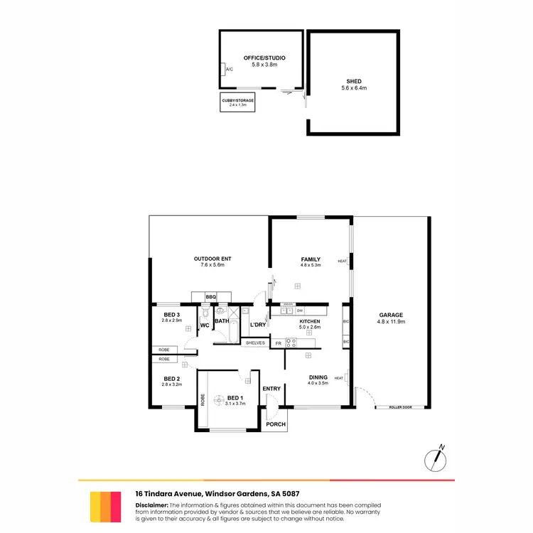 Floorplan of Homely house listing, 16 Tindara Avenue, Windsor Gardens SA 5087