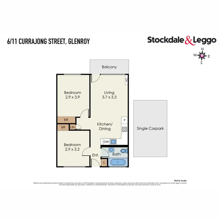 Floorplan of Homely apartment listing, 6/11 Currajong Street, Glenroy VIC 3046