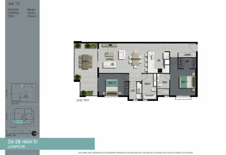 Floorplan of Homely apartment listing, 12/26 High Street, Lutwyche QLD 4030