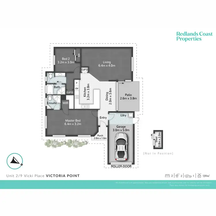 Floorplan of Homely semi-detached listing, 2/9 Vicki Place, Victoria Point QLD 4165