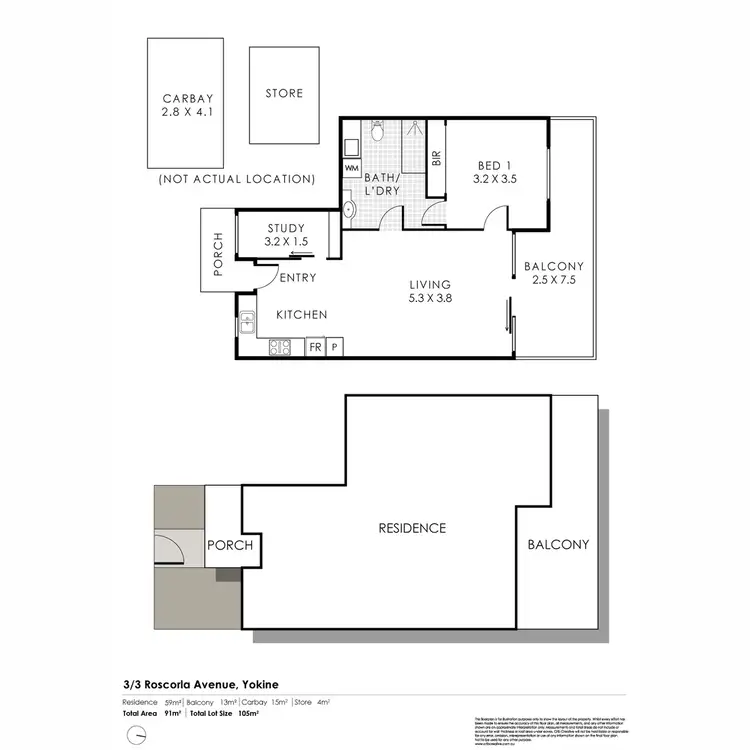 Floorplan of Homely apartment listing, 3/3 Roscorla Avenue, Yokine WA 6060