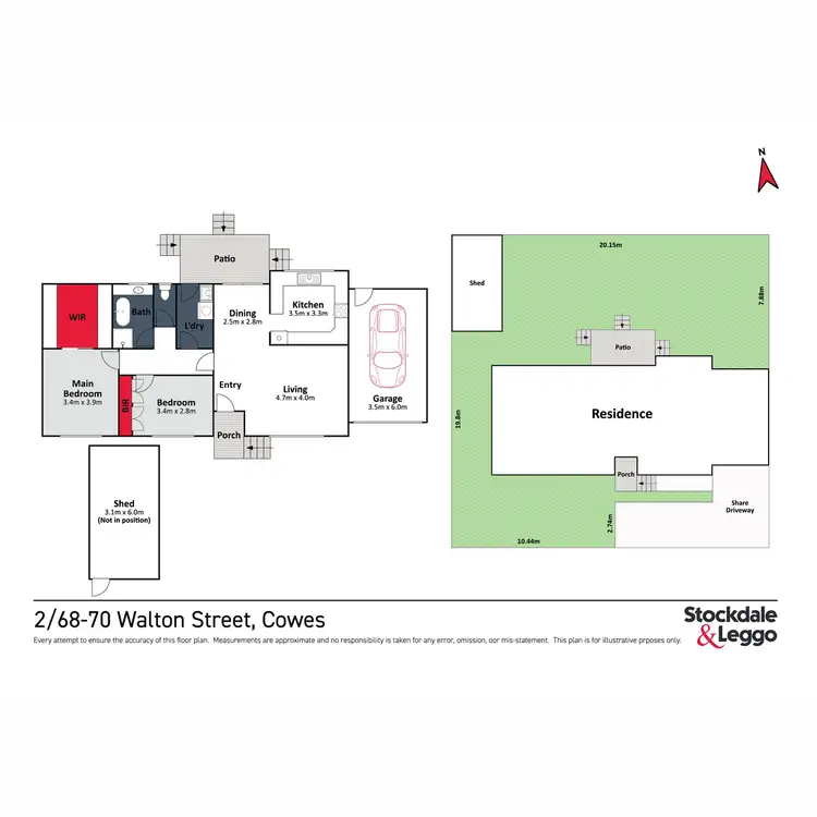 Floorplan of Homely unit listing, 2/68-70 Walton Street, Cowes VIC 3922