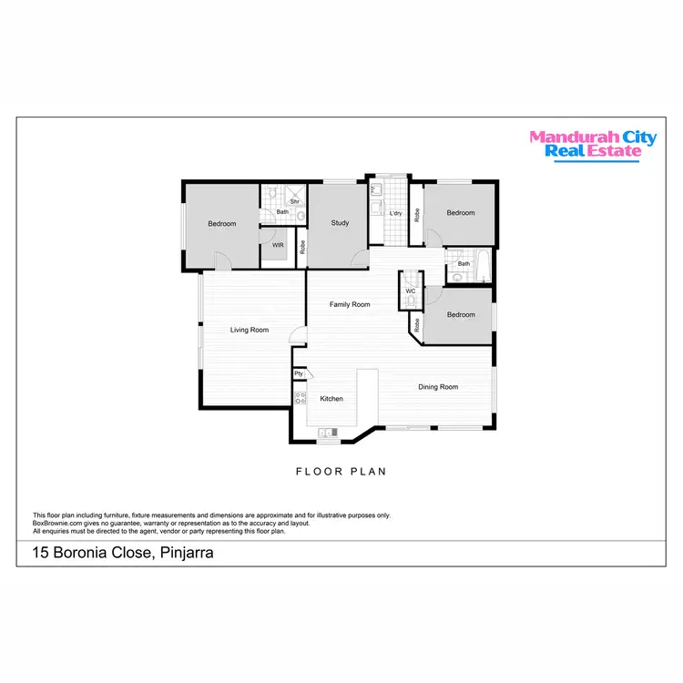 Floorplan of Homely house listing, 15 Boronia Close, Pinjarra WA 6208