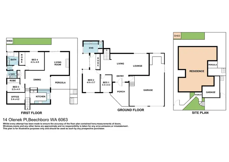 Floorplan of Homely house listing, 14 Olenek Place, Beechboro WA 6063