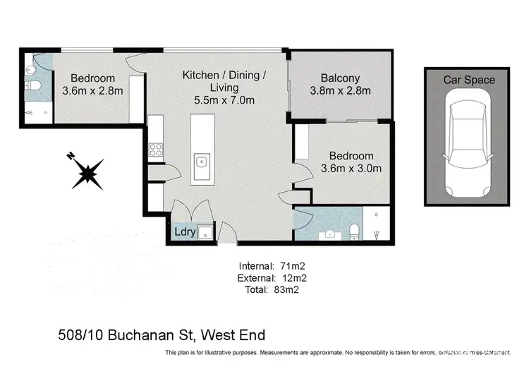 Floorplan of Homely apartment listing, 508/10 Buchanan Street, West End QLD 4101