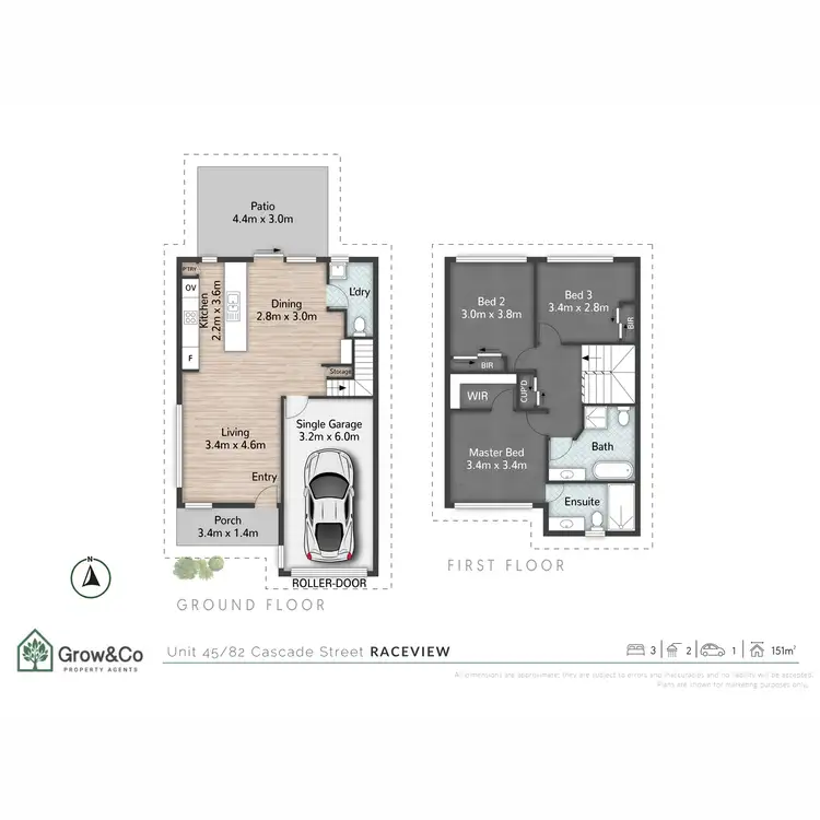 Floorplan of Homely townhouse listing, 45/82 Cascade Street, Raceview QLD 4305