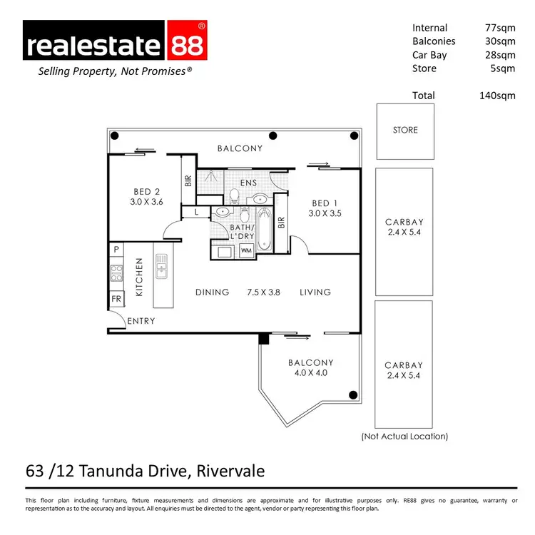 Floorplan of Homely apartment listing, 63/12 Tanunda Drive, Rivervale WA 6103