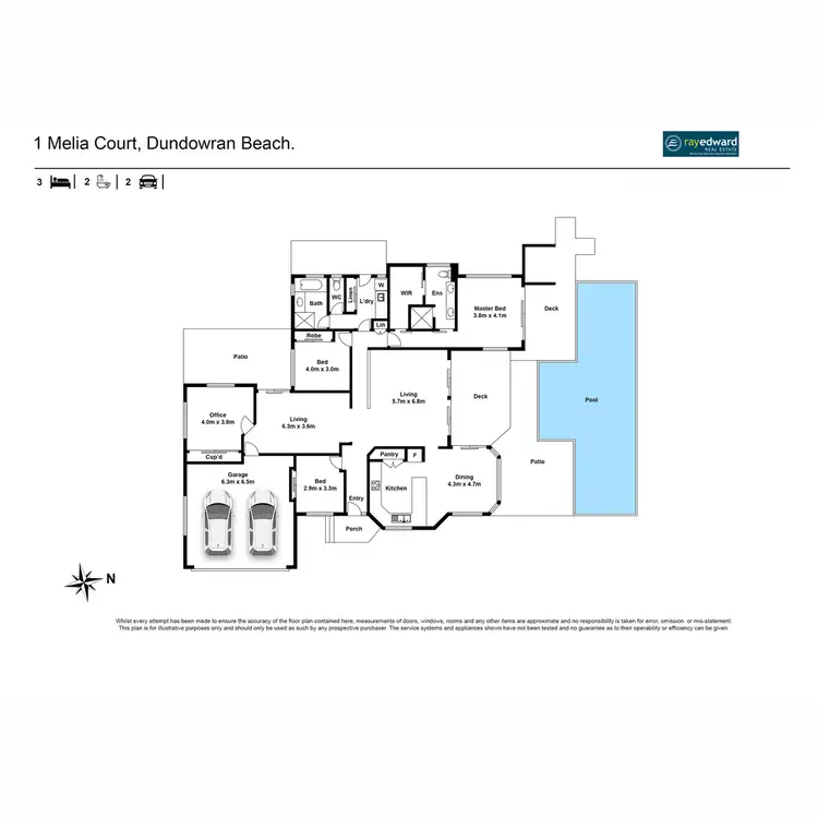 Floorplan of Homely house listing, 1 Melia Court, Dundowran Beach QLD 4655