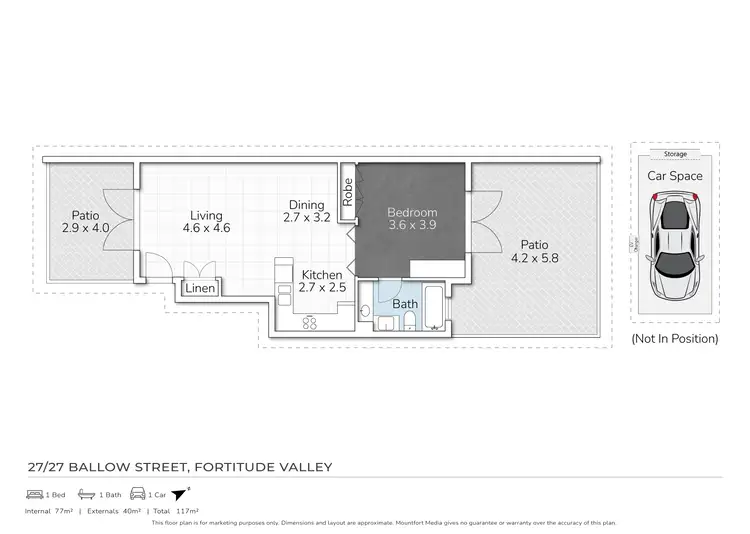 Floorplan of Homely apartment listing, 27/27 Ballow Street, Fortitude Valley QLD 4006