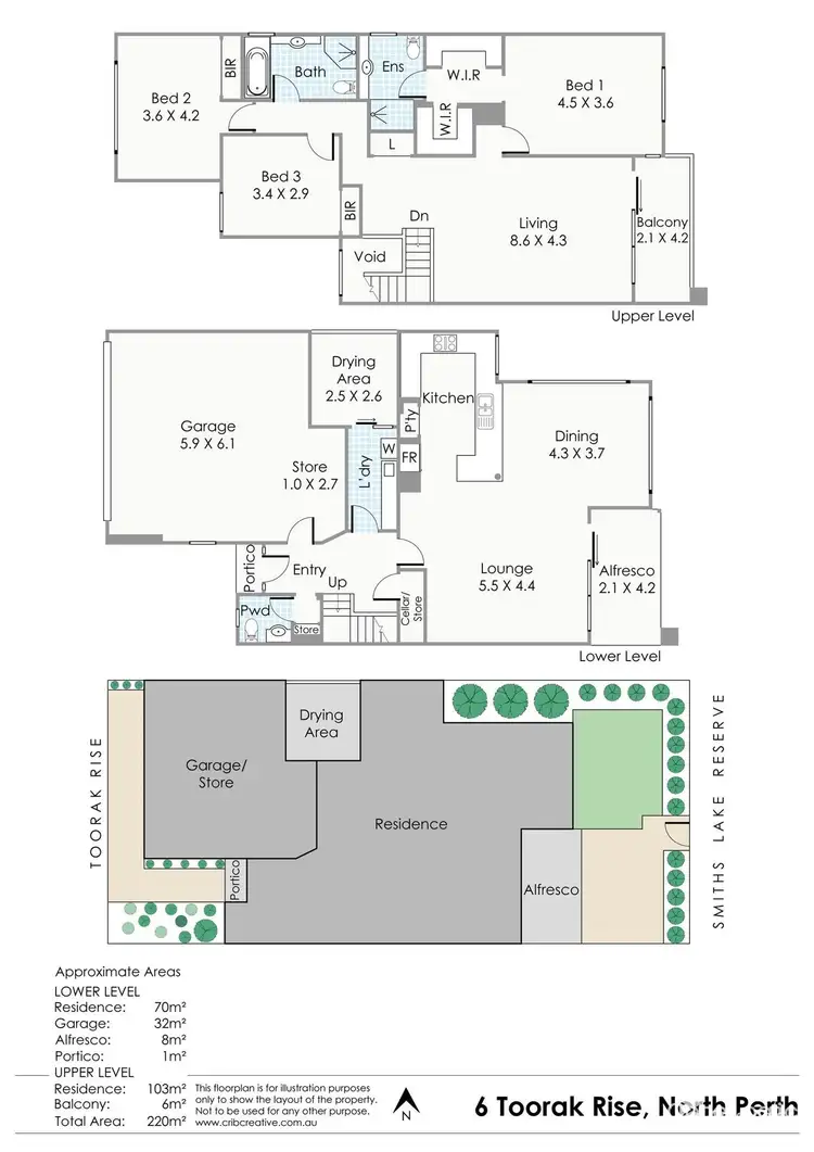 Floorplan of Homely house listing, 6 Toorak Rise, North Perth WA 6006