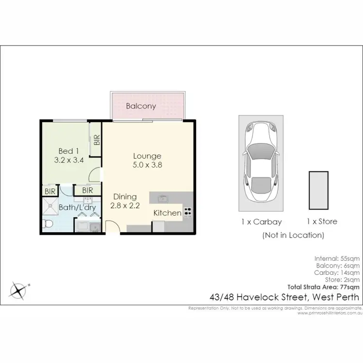 Floorplan of Homely apartment listing, 43/48 Havelock Street, West Perth WA 6005