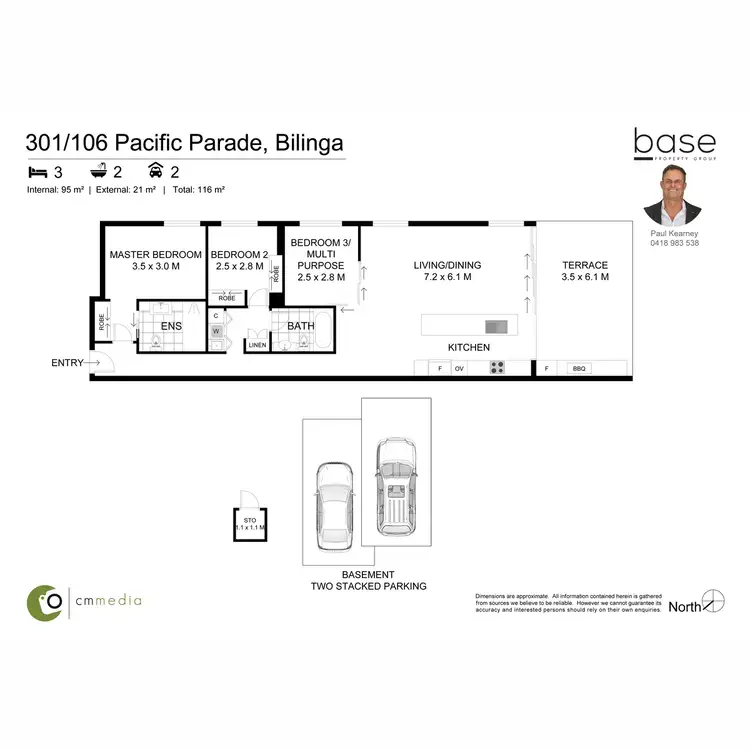Floorplan of Homely apartment listing, 301/106 Pacific Parade, Bilinga QLD 4225