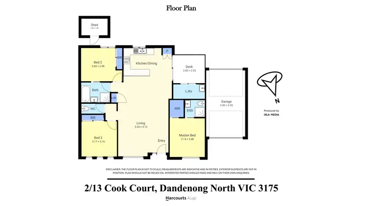 Floorplan of Homely unit listing, 2/13 Cook Court, Dandenong North VIC 3175