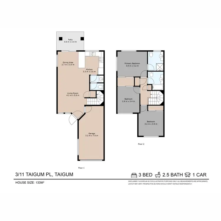Floorplan of Homely townhouse listing, 3/11 Taigum Place, Taigum QLD 4018
