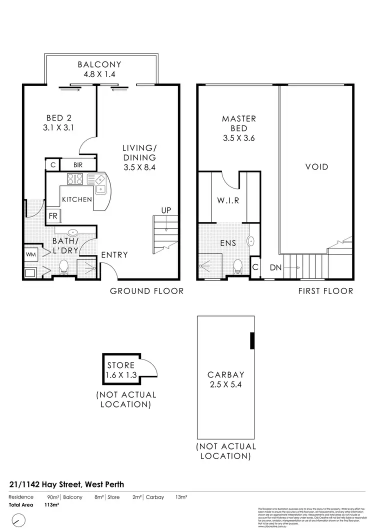 Floorplan of Homely apartment listing, 21/1142 Hay Street, West Perth WA 6005