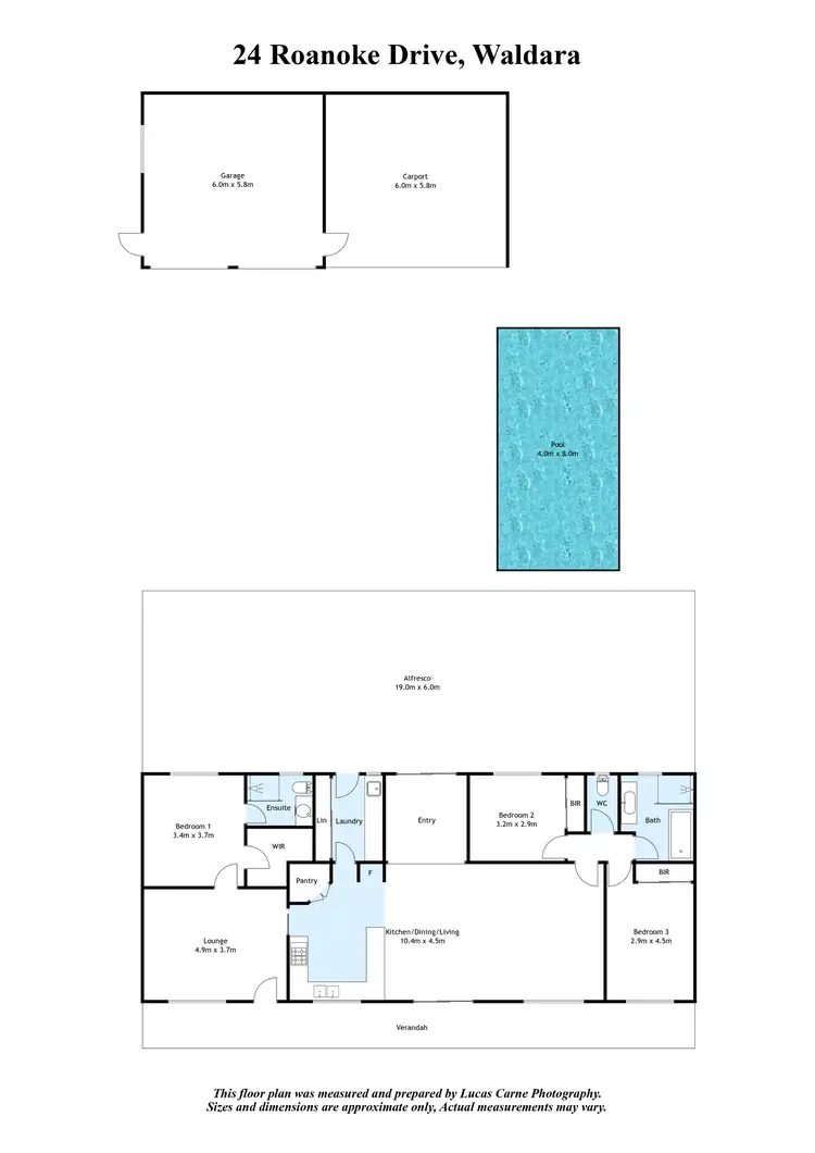 Floorplan of Homely house listing, 24 Roanoke Drive, Waldara VIC 3678
