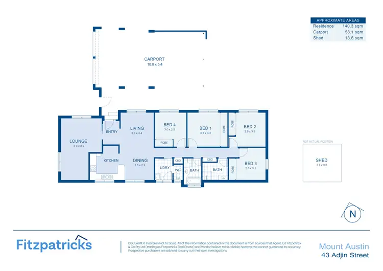 Floorplan of Homely house listing, 43 Adjin Street, Mount Austin NSW 2650