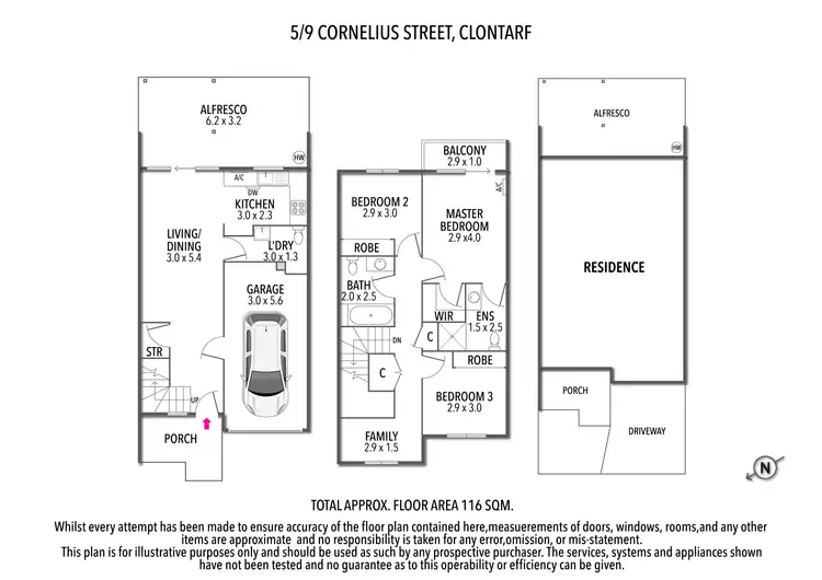 Floorplan of Homely townhouse listing, 5/9 Cornelius Street, Clontarf QLD 4019