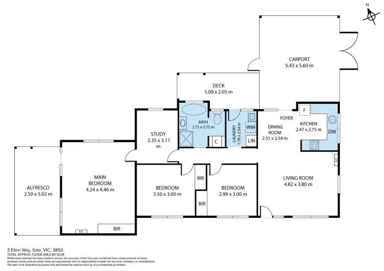 Floorplan of Homely house listing, 3 Ellen Way, Sale VIC 3850