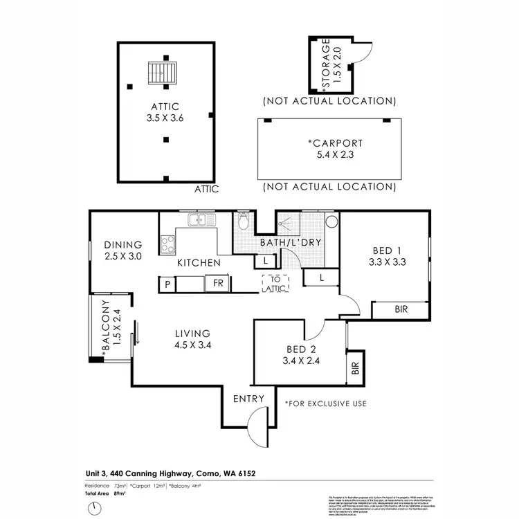 Floorplan of Homely apartment listing, 3/440 Canning Highway, Como WA 6152
