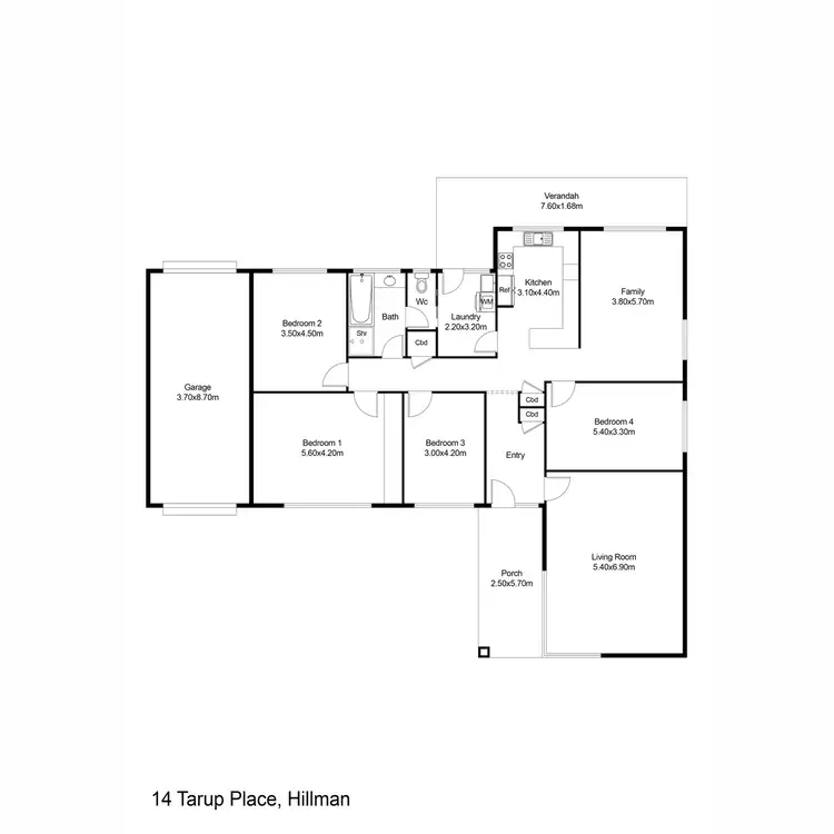 Floorplan of Homely house listing, 14 Tarup Place, Hillman WA 6168