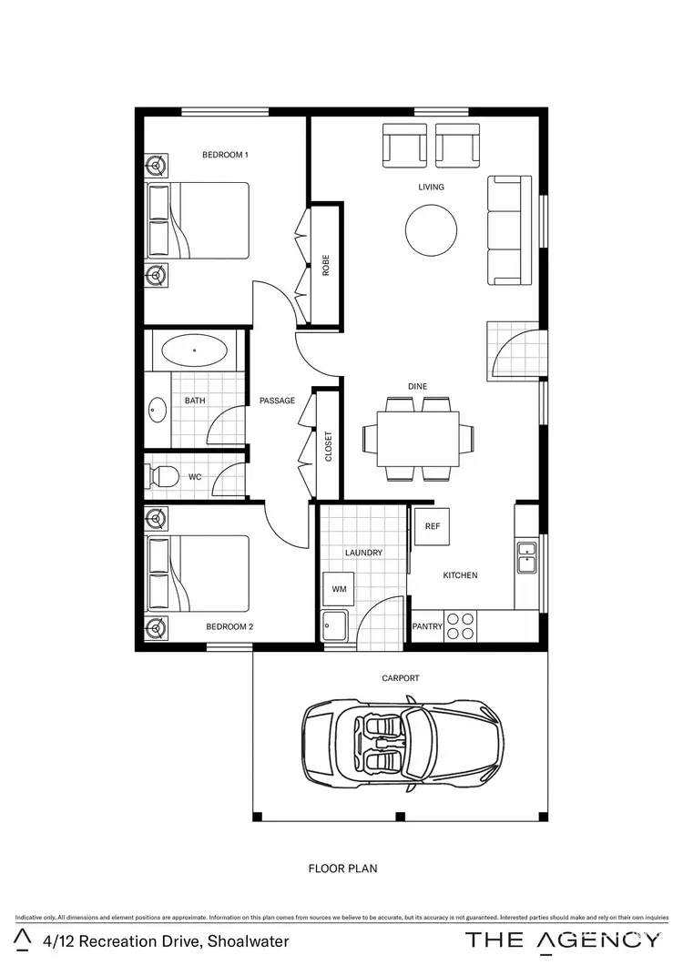 Floorplan of Homely unit listing, 4/12 Recreation Drive, Shoalwater WA 6169