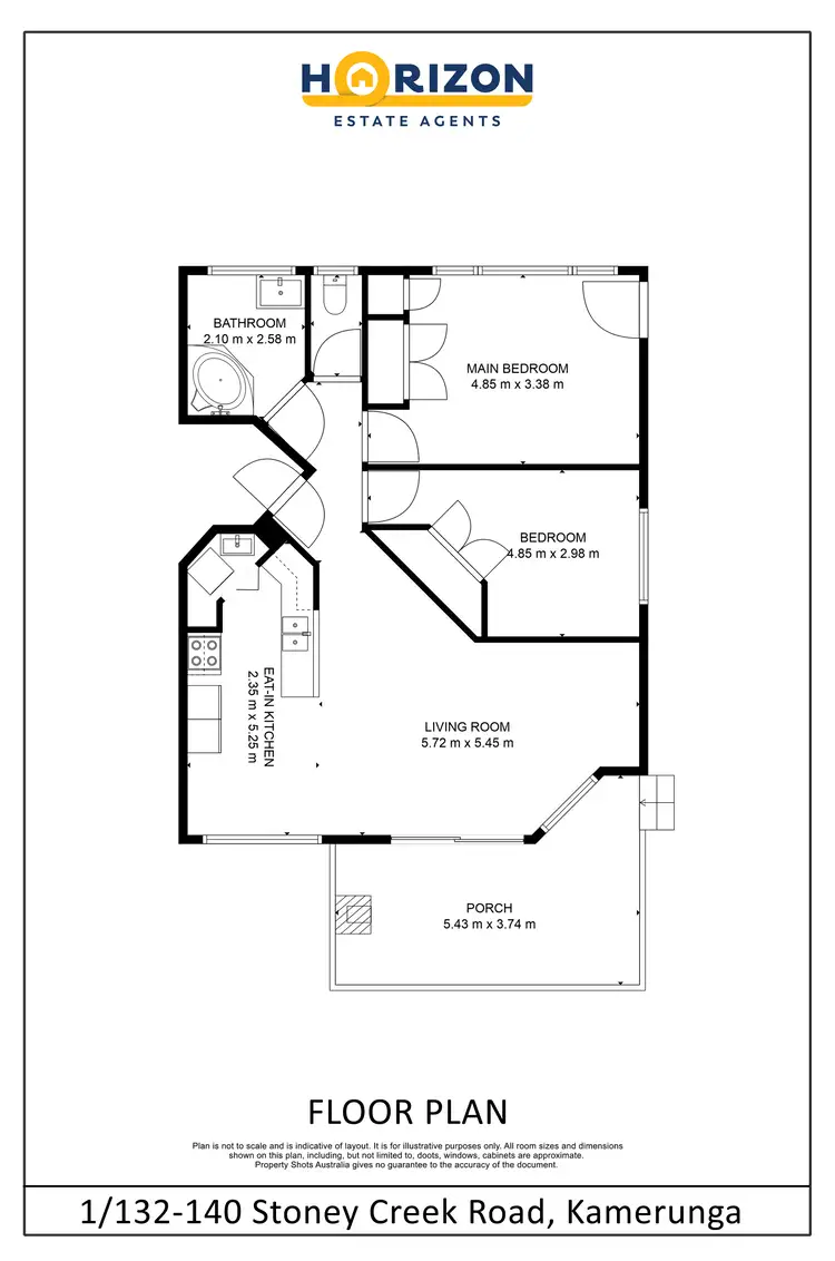 Floorplan of Homely unit listing, 1/132-140 Stoney Creek Road, Kamerunga QLD 4870