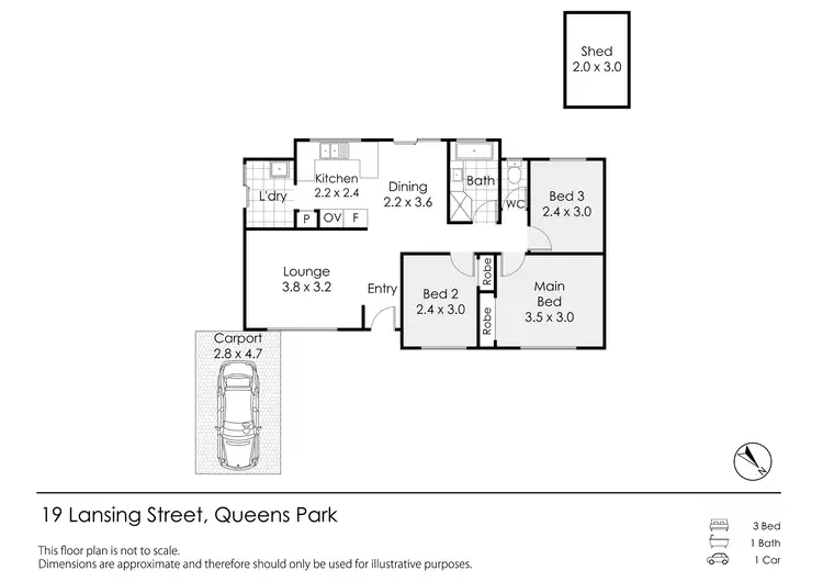 Floorplan of Homely house listing, 19 Lansing Street, Queens Park WA 6107