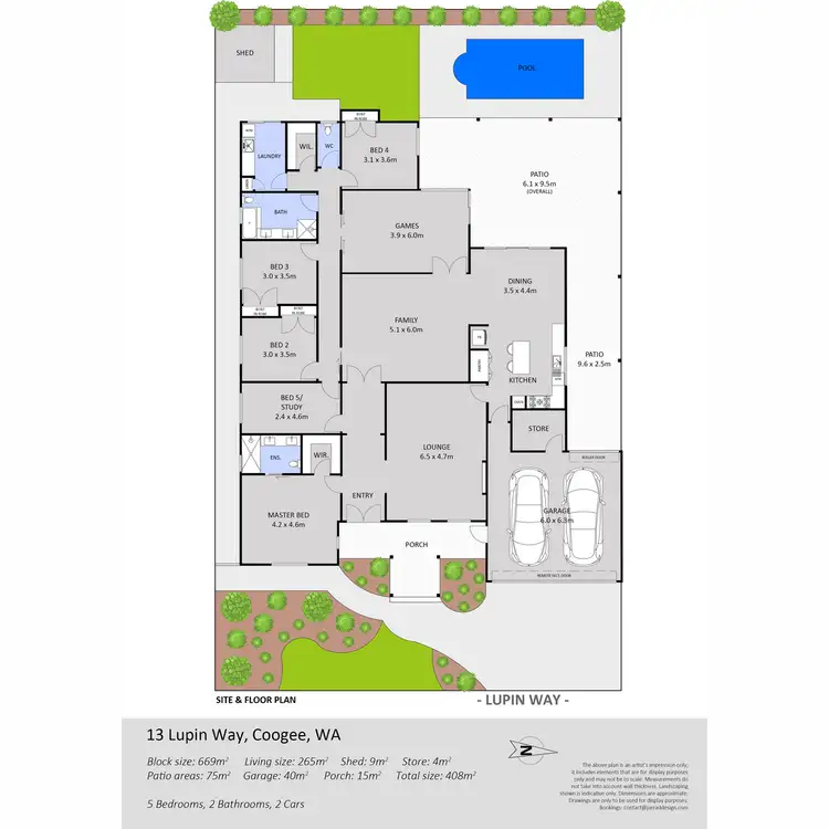 Floorplan of Homely house listing, 13 Lupin Way, Coogee WA 6166
