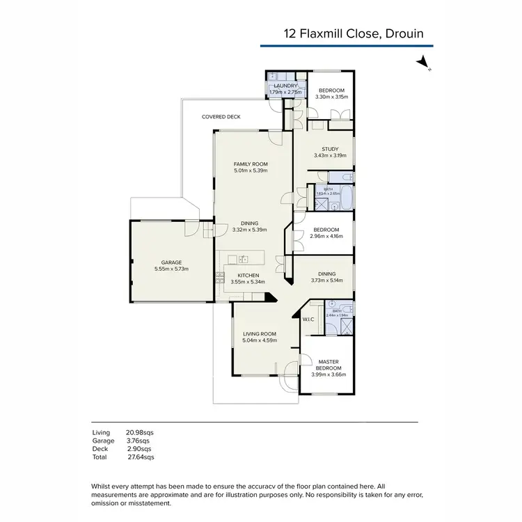 Floorplan of Homely house listing, 12 Flax Mill Close, Drouin VIC 3818
